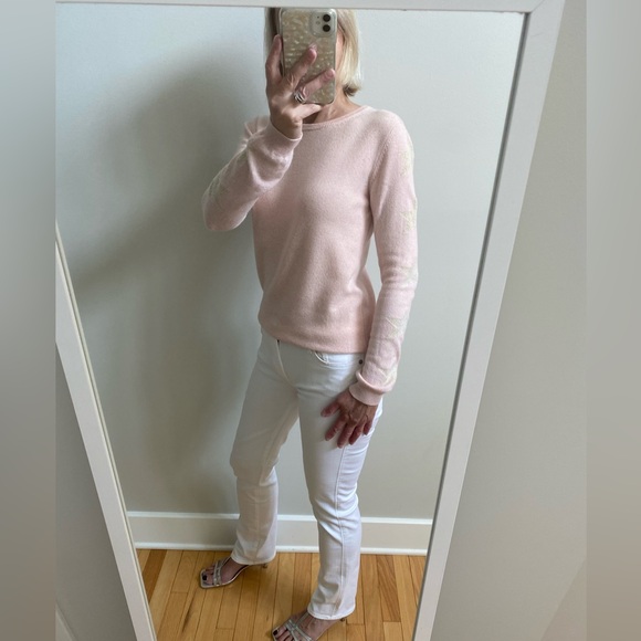 Brodie Cashmere wool pink sweater with star sleeves - Picture 3 of 15